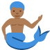 🧜🏾‍♂️ merman: medium-dark skin tone display on Twitter